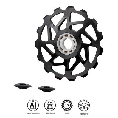 Galets Eltin Ceramic Jockey Wheel Set schwarz