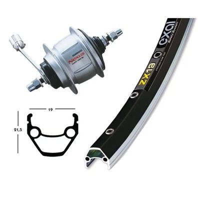 Fahrrad Hinterrad Winora Exal XP19 Aluminium 28" - 700