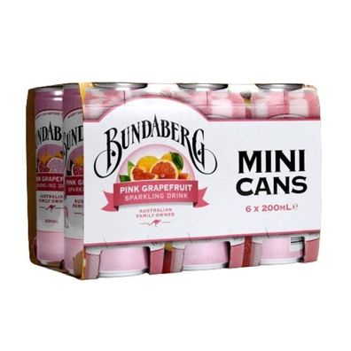 Bundaberg Pink Grapefruit Mini Can - Australian Import 6x200 ml