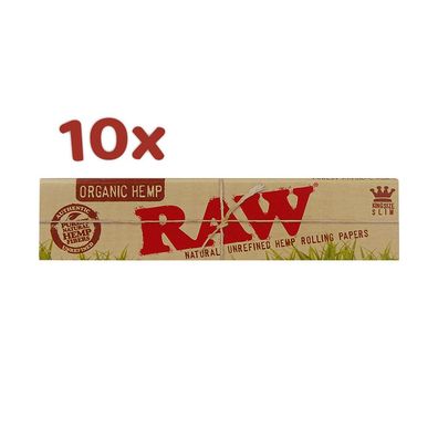 RAW Organic Hemp King Size Slim Papers 10x 32 Blatt
