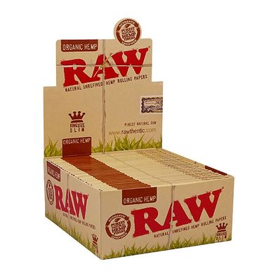 RAW Organic Hemp King Size Slim Papers 50x 32 Blatt