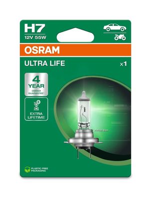 OSRAM H7 12V 55W PX26d ULTRA LIFE 4 Jahre Garantie 1st. Blister