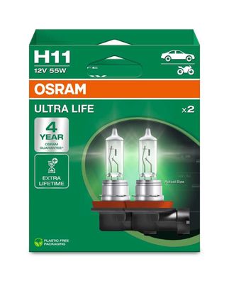 OSRAM H11 12V 55W PGJ19-2 ULTRA LIFE 4 Jahre Garantie 2St