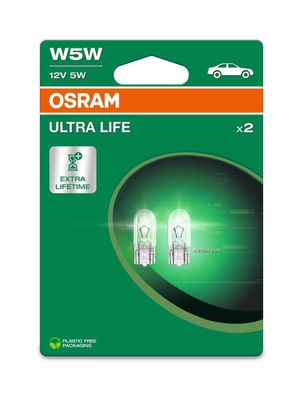 OSRAM W5W 12V W2.1x9.5d 5W ULTRA LIFE 2st. Blister