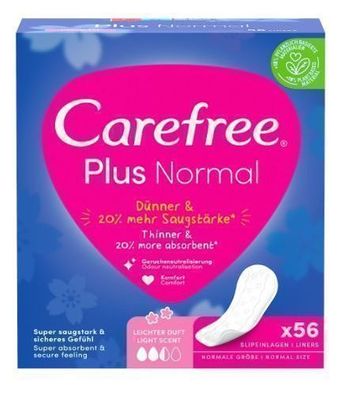 Carefree Plus Normal Einlagen, 56 Stueck - Taeglicher Schutz