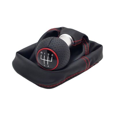 Schaltknauf Hebel 5-Gang Schaltsack Manschette Rot S-Line Optik für Audi A3 8P