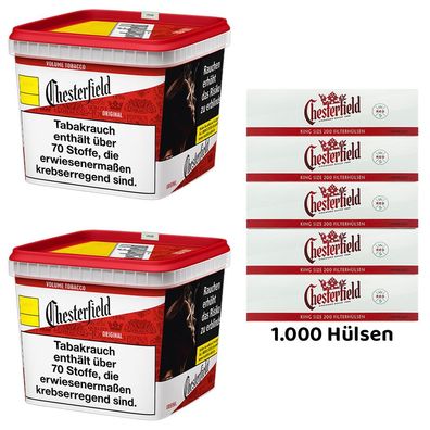 Chesterfield Red/Rot Volumentabak 2x 230g Giga BOX, Hülsen