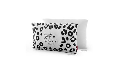 LaVida Kuschelkissen für Dich Gute Laune Kissen (schwarz-weiß)