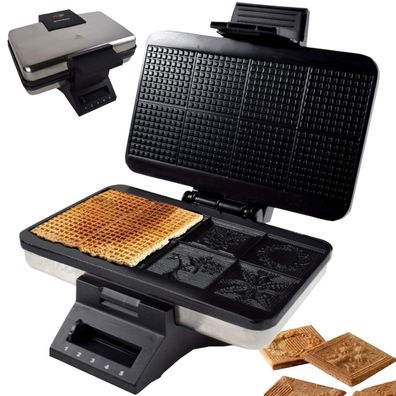 Zimtwaffelautomat Blump Zimtwaffeleisen mit Motiv Edelstahl Thermostat