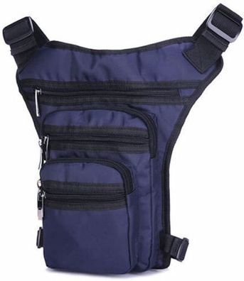 Beintasche Blau Damen Herren 5x RV Fächer Gürteltasche Hüfttasche Sport Motorrad