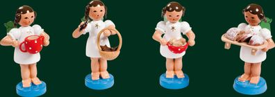 Tischdekoration Engel mit Lebkuchen Höhe= 6cm NEU Seiffen Erzgebirge Holzfigur We