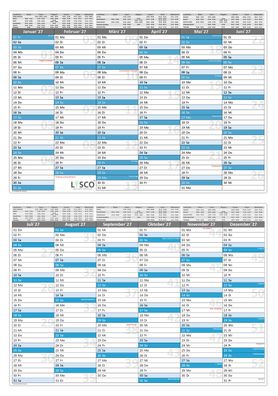 Tafelkalender DIN A3 2027 (2 Stück) Format (297 x 420 mm) 300g BD Papier sehr gut