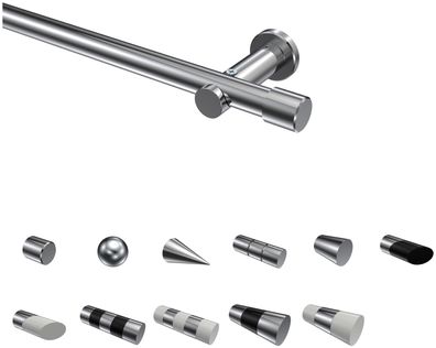 Interdeco Gardinenstangen Chrom 20 mm Ø Platon (OR)