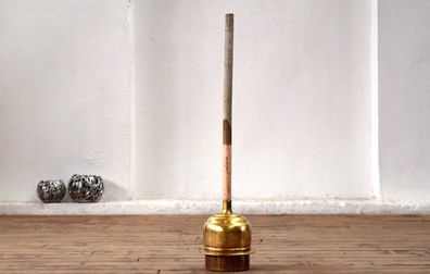 Wäschestampfer Messing Wasch Rasch Garten Deko Antik Alt Vintage Shabby Mid Century