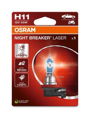 OSRAM H11 12V 55W PGJ19-2 NIGHT BREAKER® LASER + 150% mehr Helligkeit 1 St