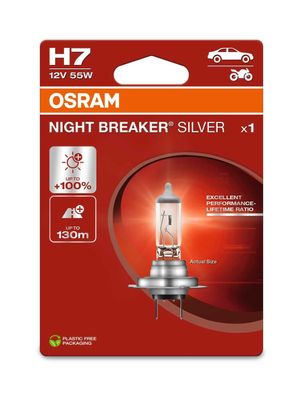 OSRAM H7 12V 55W PX26d NIGHT BREAKER® SILVER + 100% 1 St