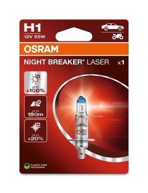 OSRAM H1 12V 55W P14.5s NIGHT BREAKER® LASER + 150% mehr Helligkeit 1 St