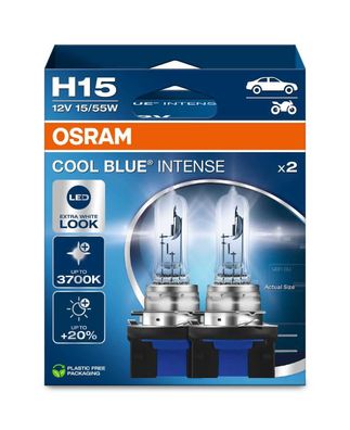 OSRAM H15 12V 15/55W PGJ23t-1 Cool Blue Intense NextGen. 3700K + 100% Duo 2st
