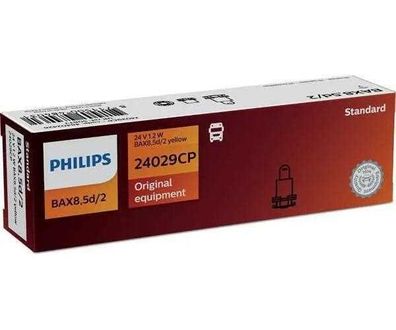 Philips Bax 24V 1.2W BAX8,5d/2 gelb 10St