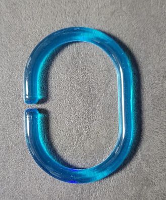 C-Minor Duschvorhangringe 12 Stück Clear Acqua Blau ovales Design mit C-Öffnung