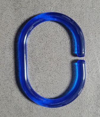 C-Minor Duschvorhangringe 12 Stück Clear Blau ovales Design mit C-Öffnung
