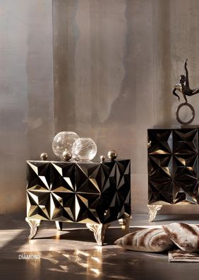 Nachttisch Design Konsole Beistell Tische Schlaf Zimmer Holz Luxus Konsolen Neu