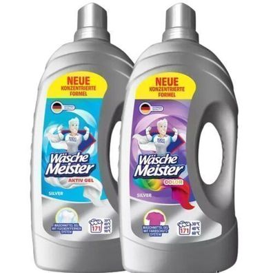 WäscheMeister Silver Aktiv- und Farbwaschgel Set 2x 6l d