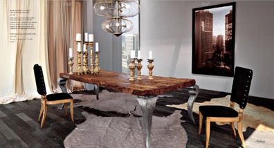 Esszimmer Design Stuhl mit geschnitzten Muster Lehnstuhl Möbel Echtholz Stühle