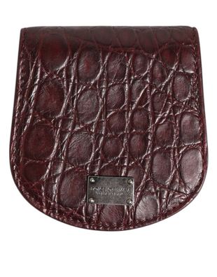 Dolce & Gabbana Burgundy Exotic Skin Coin Condom Case Holder Pocket Wallet