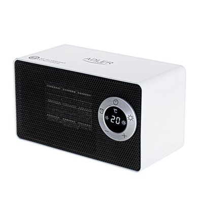 Adler AD 7746 Heizlüfter mit LCD-Display - 1000 W, 2 Heizstufen, Weiß