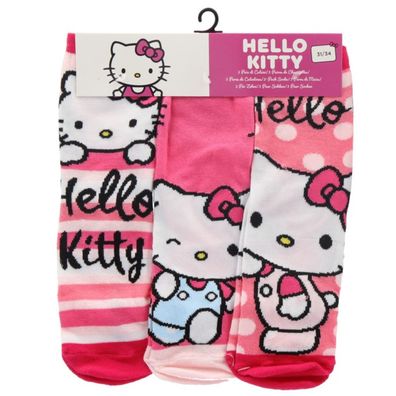 Hello Kitty Kuromi Socken 3er-Pack Mädchen farbenfroh & angenehm