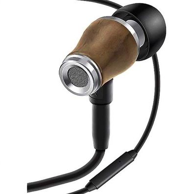 GoGroove Hochwertige In-Ear-Kopfhörer mit 3,5 mm Klinke Anschluss - aus Walnusshol