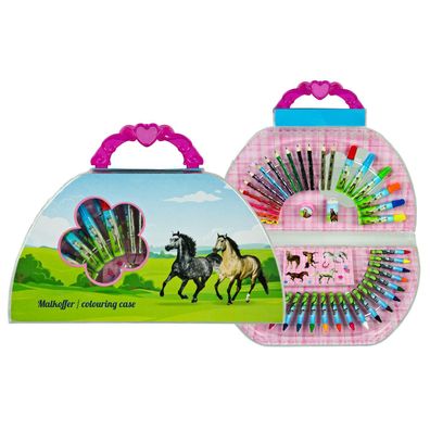 Horse Club Kunst-Set Mal- und Zeichenkoffer Kreativset für Kinder