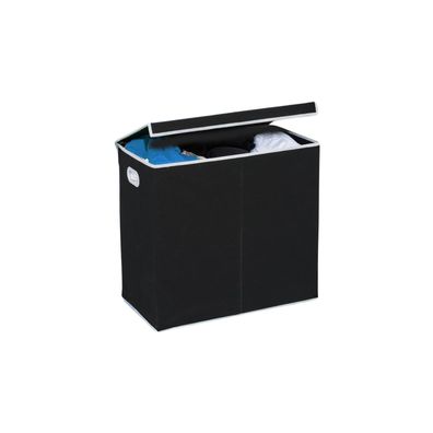 Wäschekorb mit 3 Fächern 156 L – Wäschesammler mit Deckel & Magnetverschluss