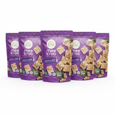 5er-Set Green & Sunny Reisnudel Snack Mee Krob Shoyu & Nori Geschmack 60g