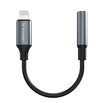Wozinsky WALJ-01 Kompatibel mit iPhone (Kabel) zu 3,5-mm Adapter Schwarz