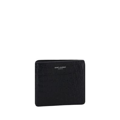 Saint Laurent Black Calf Leather Bos Taurus Wallet