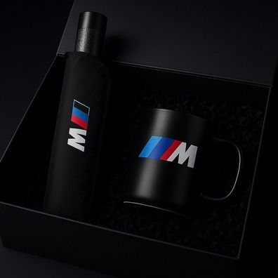 BMW M Perfomance Motorsport Geschenkset Geschenkbox Tasse Regenschirm
