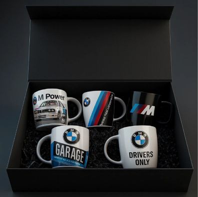 BMW Geschenkset exklusiver Geschenkbox 5-teilig M Tasse Kaffeetasse Motorsport