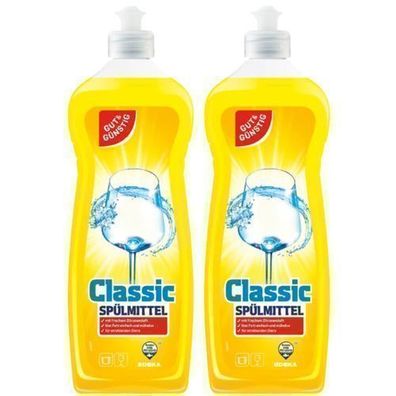 G&G Geschirrspülmittel 2x1L - Zitronenduft