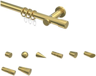 Interdeco Gardinenstangen Messing-Optik 20 mm Ø Platon
