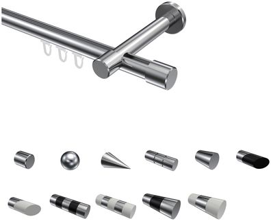 Interdeco Innenlauf Gardinenstangen Chrom 20 mm Ø Prestige