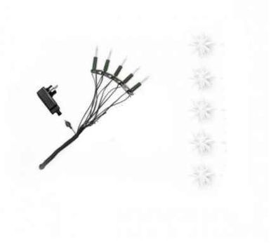 Sternenkette A1s Kurzkette/Erweiterung (5 Sterne) weiß