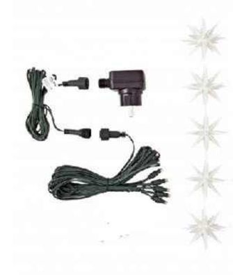 Mini Kurzkette/Erweiterung Größe 8cm (5 Sterne) weiß