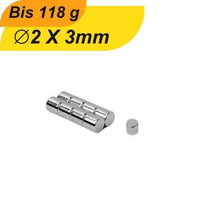 Neodym Magnet 2mm x 3mm Supermagnete hohe Haftkraft Scheibenmagnet