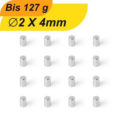 Neodym Magnet 2mm x 4mm Supermagnete hohe Haftkraft Scheibenmagnet