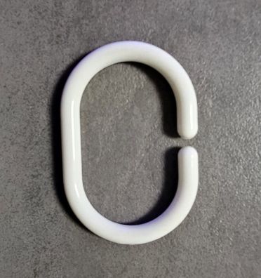 OBI Duschvorhangringe 12 Stück Weiss matt ovales Design mit C-Öffnung