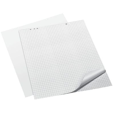 5x Q-Connect® KF18927 Flipchart-Block - 68 x 99 cm, kariert/blanko, 80 g/qm, 20 Blatt