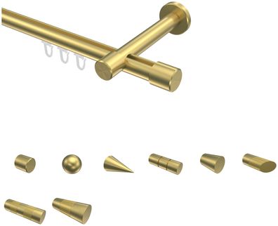 Interdeco Innenlauf Gardinenstangen Messing-Optik 20 mm Ø Prestige