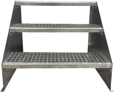 3 Stufen Standtreppe Breite 60 - 160cm Treppe Stahl verzinkt Geschosshöhe 63 cm